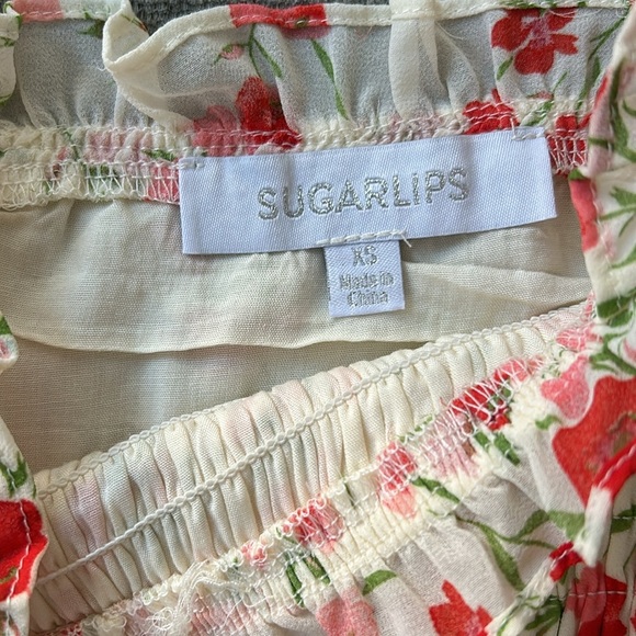 Sugarlips Pleated Floral Tank Top Size XS - Picture 5 of 6